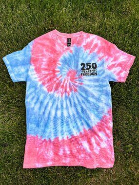 Adult Small Tie-Dye Short Sleeve Shirt - USA 250th Anniversary